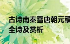 古诗南秦雪唐朝元稹拼音版 元稹 《南秦雪》全诗及赏析