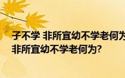 子不学 非所宜幼不学老何为什么意思 三字经注解：子不学非所宜幼不学老何为?