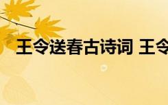 王令送春古诗词 王令送春原文翻译及赏析