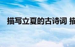 描写立夏的古诗词 描写立夏节气的古诗词