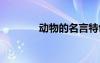 动物的名言特色 动物的名言