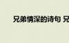 兄弟情深的诗句 兄弟情深的经典句子