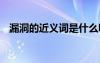漏洞的近义词是什么呢 漏洞的解释及造句