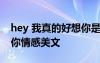 hey 我真的好想你是什么歌 HEY我真的好想你情感美文