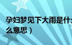 孕妇梦见下大雨是什么意思（梦见下大雨是什么意思）