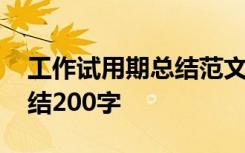 工作试用期总结范文简短 工作试用期个人总结200字