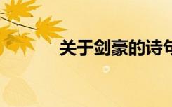 关于剑豪的诗句 剑的豪迈诗句