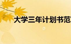 大学三年计划书范文 大学三年计划书