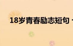 18岁青春励志短句 十八岁青春励志语录