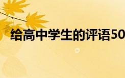 给高中学生的评语50字 给高中学生的评语