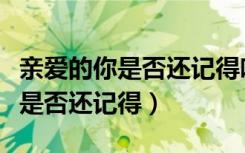 亲爱的你是否还记得吻我的那一刻（亲爱的你是否还记得）