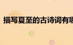 描写夏至的古诗词有哪些 描写夏至的古诗词