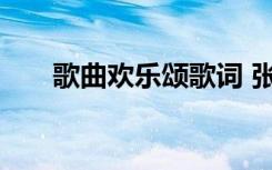 歌曲欢乐颂歌词 张江《欢乐颂》歌词