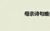 母亲诗句唯美 母亲诗句