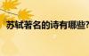 苏轼著名的诗有哪些? 苏轼有哪些著名古诗