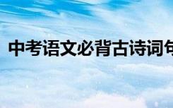 中考语文必背古诗词句 中考语文必背古诗词