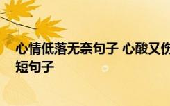 心情低落无奈句子 心酸又伤感的语录 心情低落生活无奈简短句子
