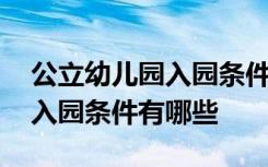 公立幼儿园入园条件有哪些要求 公立幼儿园入园条件有哪些