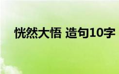 恍然大悟 造句10字 恍然大悟造句的例子