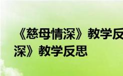 《慈母情深》教学反思优点与不足 《慈母情深》教学反思
