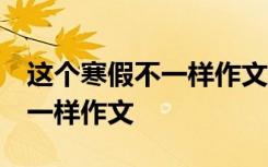 这个寒假不一样作文600字2024 这个寒假不一样作文