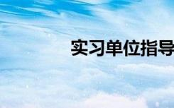实习单位指导教师评语语录