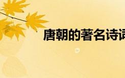 唐朝的著名诗词 唐朝代表诗词