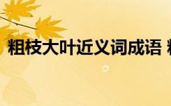 粗枝大叶近义词成语 粗枝大叶近义词及造句