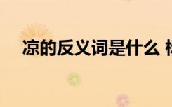 凉的反义词是什么 标准答案 凉的反义词