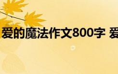 爱的魔法作文800字 爱的魔法旋律400字作文