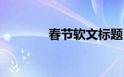 春节软文标题 春节主题文案