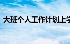 大班个人工作计划上学期 大班个人工作计划