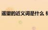 遥望的近义词是什么 标准答案 遥望的近义词
