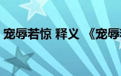 宠辱若惊 释义 《宠辱若惊》原文及译文赏析