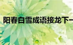 阳春白雪成语接龙下一句 阳春白雪成语介绍