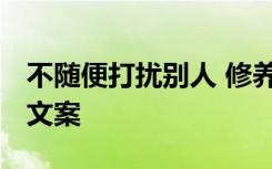 不随便打扰别人 修养 不随便打扰别人的说说文案