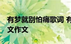 有梦就别怕痛歌词 有梦就别怕痛600字-议论文作文