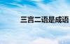 三言二语是成语 三言二语的成语