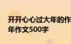 开开心心过大年的作文五百字 开开心心过大年作文500字
