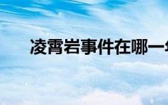 凌霄岩事件在哪一年发生的（凌霄岩）