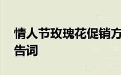 情人节玫瑰花促销方案 情人节卖玫瑰花的广告词