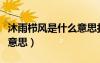 沐雨栉风是什么意思打一肖（沐雨栉风是什么意思）