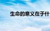 生命的意义在于什么?（生命的意义）