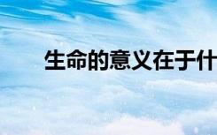 生命的意义在于什么?（生命的意义）