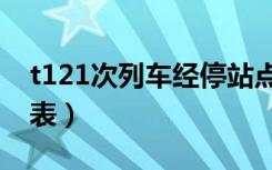 t121次列车经停站点最新（t121次列车时刻表）