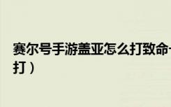 赛尔号手游盖亚怎么打致命一击视频（赛尔号手游盖亚怎么打）