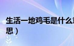 生活一地鸡毛是什么意思（一地鸡毛是什么意思）