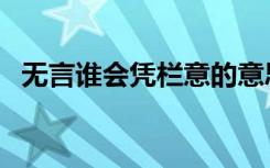 无言谁会凭栏意的意思（无言谁会凭栏意）