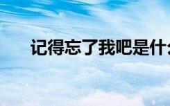 记得忘了我吧是什么歌（记得忘了我）