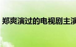 郑爽演过的电视剧主演（郑爽演过的电视剧）